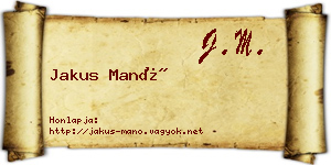 Jakus Manó névjegykártya